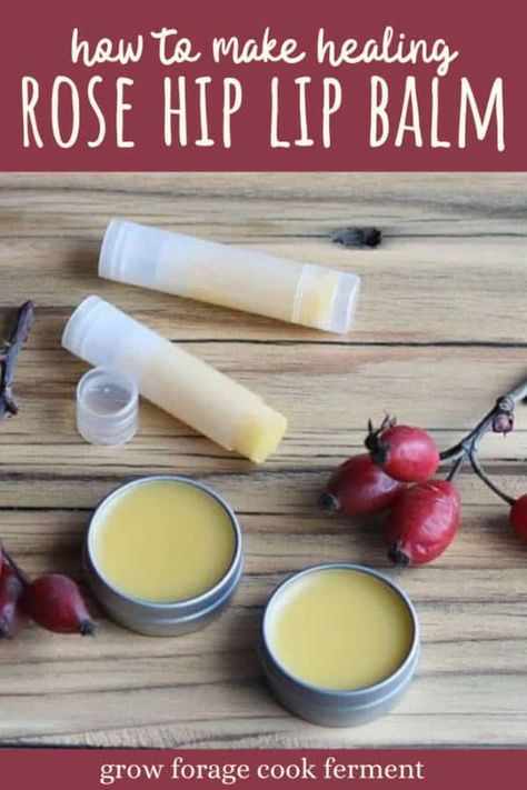 Peppermint Lip Balm Recipe, Rose Hip Seed Oil, Lip Balm Recipe, Diy Lip Balm Recipes, Balm Recipe, Peppermint Lip Balm, Rose Lip Balm, Rose Lip, Lip Balm Recipes