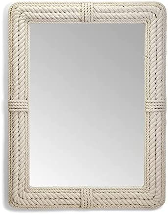 Amazon.com: Two's Company Coastal Reflections Rope Hand-Crafted Wall Mirror, 30.5"x40" : Home & Kitchen Coastal Vanity Mirror, Coastal Vanity, Navy Mirror, Beach Cottage Bathroom, Coastal Mirror, Cottage Bathrooms, Coastal Mirrors, Rope Mirror, Cottage Bathroom