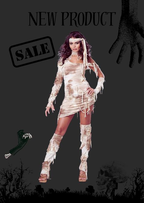 This Mummy outfit is 100% Polyester Imported so dry clean only. One sleeved, one piece dress, tattered design resembles to ancient mummies and comes with matching glovlette with thumb hole. Mummy Outfit, Mummy Costume, Halloween Custom, Halloween Sale, Cosplay Ideas, One Piece Dress, Piece Dress, Dress First, Costume Ideas