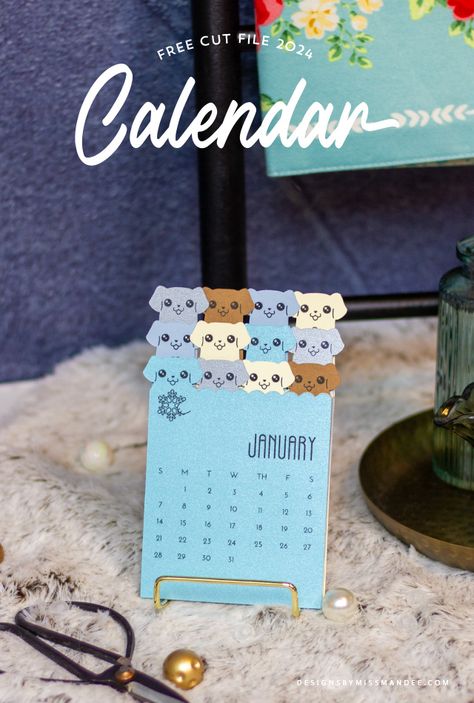 2024 Layered Dog Calendar Calendar Cricut, Calendar Designs, Mini Desk Calendar, Dog Calendar, Calendar Craft, Coworkers Christmas, Calendar Time, Calendar Download, Diy Journal Books