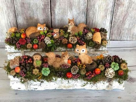 Jesenske Dekoracije, Forest Decor, Autumn Forest, Fall Decor, Christmas Wreaths, Floral Wreath, Projects To Try, Fox, Cottage