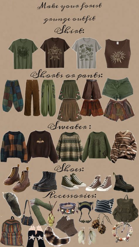 Fall Goblincore Outfits, Swamp Aesthetic Outfit, Feralcore Outfits, Outfit Ideas Cottagecore Grunge, Arizona Fashion Outfits, Forest Style Clothes, Forest Aesthetic Clothes, Pacific Northwest Outfit, Woodland Aesthetic Outfit