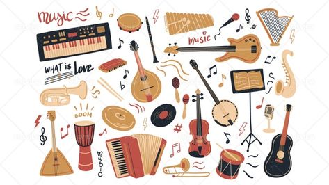 Music Theme Birthday, Music Clipart, Instruments Art, Music Journal, Music Tutorials, Guitar Kids, Hobbies For Kids, Music Drawings, Music Crafts