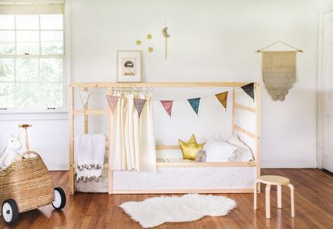 IKEA Kura Bed Hack for a Kid's Room | Hunker Kura Cama Ikea, Kura Bed Hack, Ikea Bed Hack, Shared Nursery, Ikea Kura Bed, Kura Bed, Ikea Kura, Ikea Kids, Room Hacks