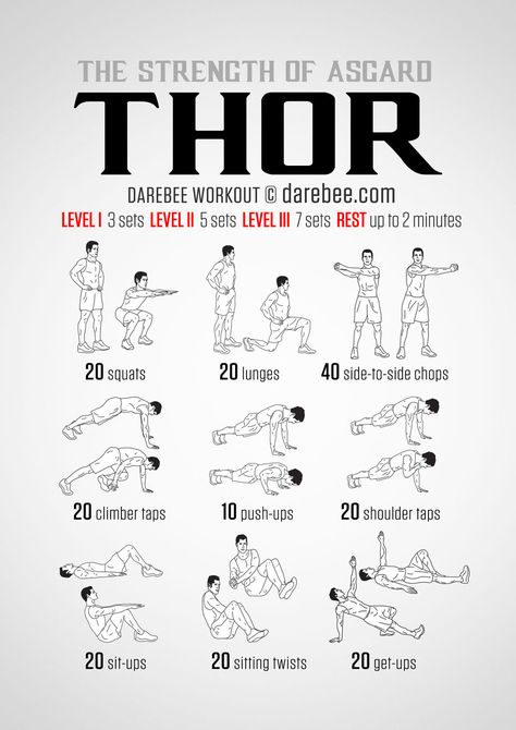 Thor workout: the Strength of Asgard Viking Workout Training, Stamina Builder, Thor Workout, Superhero Workouts, Nerdy Workout, Viking Workout, Song Workout, Hero Workouts, Home Workout Men