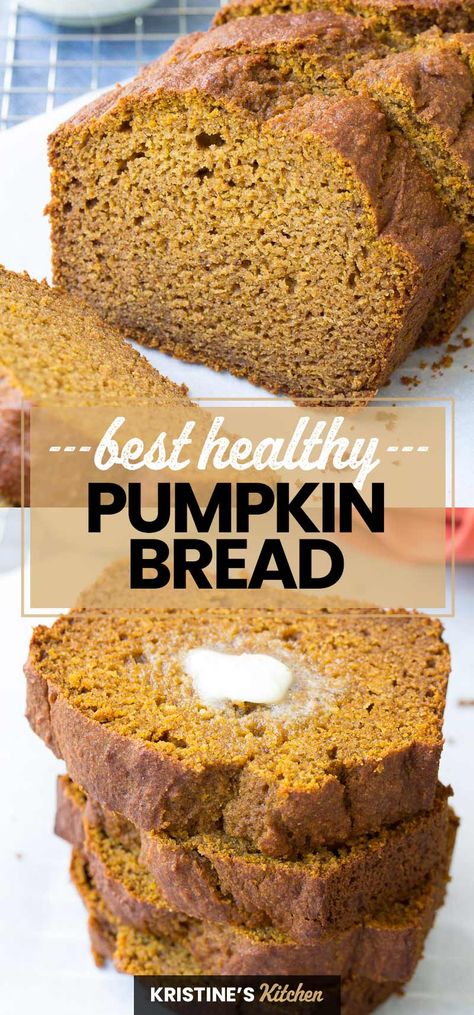 Healthy Easy Pumpkin Bread, Pumpkin Bread Breakfast, Clean Eating Pumpkin Bread, Organic Pumpkin Bread Recipe, Pumpkin Bread Healthy Applesauce, Breakfast Breads Easy Healthy, Essen, Vegan Pumpkin Bread Healthy, Healthy Pumpkin Recipes Breakfast