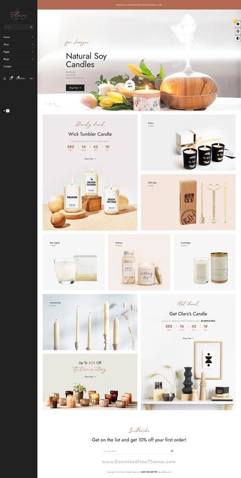 Gift Shop Website Design, Candle Catalog Design, Candles Website Design, Gift Website Design, Soap Website Design, Candle Website Design, Decor Website Design, Circus Layout, Lehenga Drape