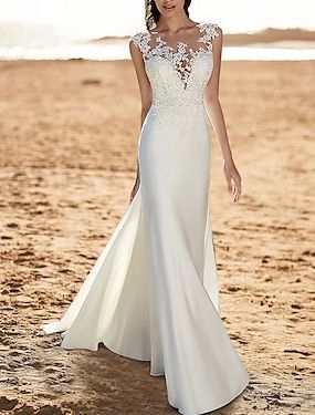 Weddings & Events Elegant Wedding Dress Mermaid, Wedding Dresses Mermaid Trumpet, Open Back Wedding Dresses, Satin Bridal Gowns, Wedding Dresses A Line, Open Back Wedding, Cheap Wedding Dresses Online, Wedding Dress Store, Open Back Wedding Dress