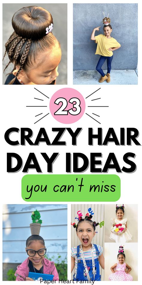 Toddler Hairstyles, Easy Crazy Hairstyles, Whacky Hair Day, Crazy Hair For Kids, Crazy Hair Day Ideas, Wacky Hair Days, Wacky Hair, Crazy Hair Day, Crazy Hair Day At School