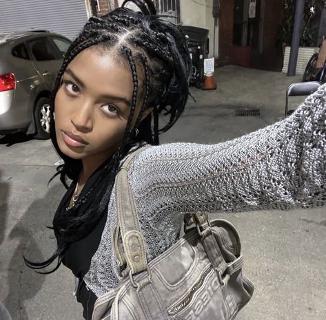 Aesthetic Braids, Aesthetic Rock, French Curl, Pretty Braided Hairstyles, Grunge Streetwear, Annabeth Chase, Braid Hairstyles, Box Braids Hairstyles, Black Girls Hairstyles