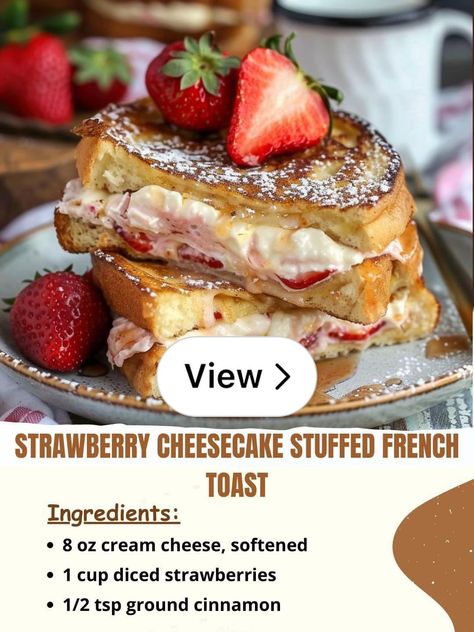 Lemon8 · Strawberry Cheesecake Stuffed French Toast · @Jonquil Louis Pie, How To Make Stuffed French Toast, Strawberry Cheesecake French Toast Roll, Strawberry Cheesecake Stuffed French Toast, French Toast Cheesecake, Strawberry French Toast Recipe, Strawberry Cheesecake Stuffed French, Strawberry Cheesecake French Toast, Cheesecake Stuffed French Toast