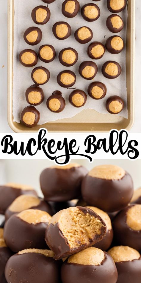 Buckeye Balls Recipe Pioneer Woman Buckeyes, Creamy Buckeyes Recipe, Buck Eyes Recipe, Buck Eye Balls, Buckeyes Recipe Easy, Easy Buckeyes, Easy Buckeye Recipe, Buckeye Balls Recipe, Buckeye Recipe Easy