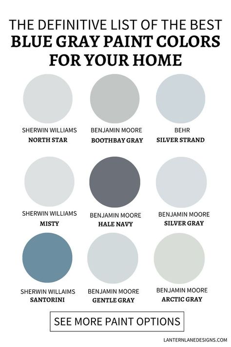 Uncover the magic of The Absolute Best Blue Gray Paint Colors for a home that radiates elegance. From dreamy blue-gray bedroom colors to inviting dining room paint ideas, discover a palette that resonates with style. Elevate your home decor with the subtle beauty of light blue walls and nuanced bluish-grey paint colors. Bluish Gray Paint, Bathroom Paint Colors Blue, Light Blue Grey Paint, Bedroom Paint Colors Grey, Gray Bedrooms, Blue Grey Living Room, Blue Gray Bedroom, Light Grey Paint Colors, Gray Paint Colors