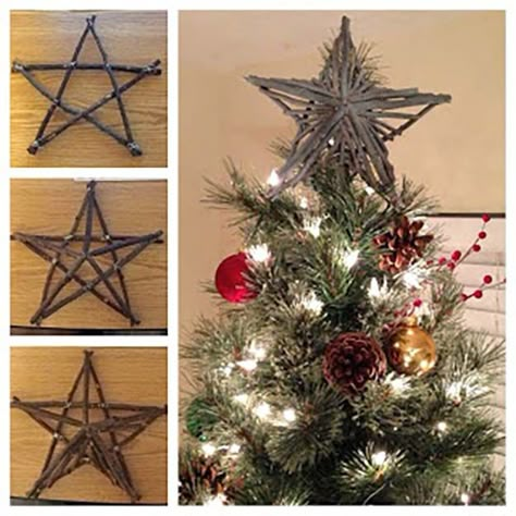 DIY Rustic Star Tree Topper | 15 DIY Christmas Tree Topper Ideas, check it out at http://diyready.com/diy-christmas-tree-topper-ideas Tree Star Topper, Diy Tree Topper, Christmas Tree Star Topper, Diy Christmas Tree Topper, Toppers Diy, Tree Star, Christmas Tree Star, Unique Christmas Trees, Star Tree Topper