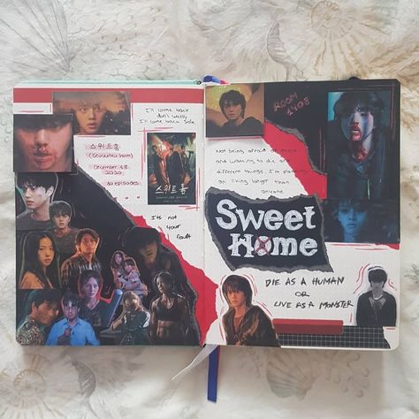 Journal Ideas Photo, Kdrama Journal Aesthetic, Kdrama Journal Ideas, Photo Journal Ideas, Kdrama Ideas, Kdrama Scrapbook, Folder Decorado, Kdrama Journal, Drama Journal