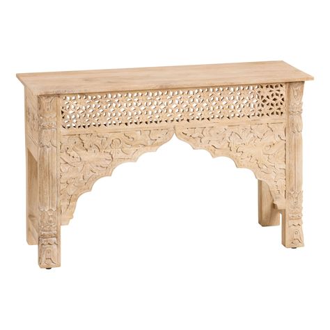 CRAFT Anaya Distressed Whitewash Carved Wood Console Table - World Market Art Console Table, Style Console Table, Table For Small Space, Christmas Shop, Wood Console Table, Wood Console, Sofa Tables, Console Tables, World Market