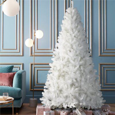 Thinking of something different for Christmas this year? How about starting a white Christmas by setting up a stunning & snowy Christmas tree? This hinged white artificial Christmas tree can stand out in various holiday decorations to set a crystal clear & luxurious tone in your designated place. Size: 7.5' | The Holiday Aisle® Extra Full Spruce Flocked / Frosted Christmas Tree, Crystal in White, Size 7.5' | Wayfair | Home Decor White Christmas Trees Decorated, White Artificial Christmas Tree, Spruce Trees, Frosted Christmas Tree, White Spruce, Snowy Christmas Tree, Spruce Christmas Tree, Pine Christmas Tree, Snowy Christmas