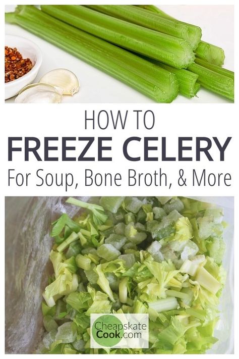 What To Do With Celery, Leftover Celery, Freeze Celery, How To Freeze Celery, Celery Leaves, Easy Hacks, Frozen Veggies, Food Saver, Diet Vegetarian