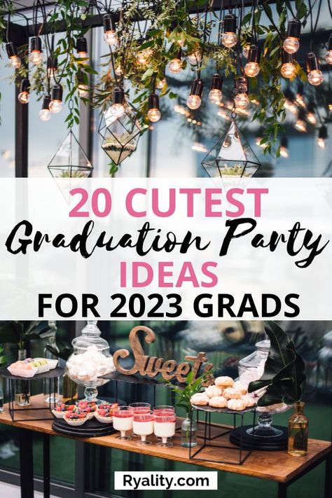 Cute Grad Party Ideas, Grad Party Ideas Decorations, Grad Party Themes, College Grad Party Decor, 2023 Grad Party, Outdoor Graduation Party Decorations, Graduation Bbq Party, Grad Party Food, Grad Party Ideas