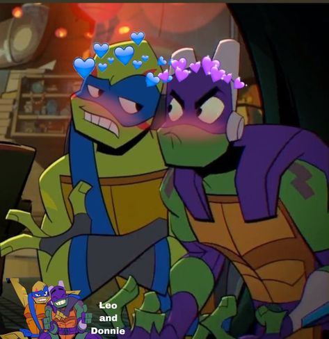 Rise Donnie And Leo, Leonardo X Donatello, Rise Of The Teenage Mutant Ninja Turtles Donnie, Tmnt 2018 Leo, Rottmnt Disaster Twins, Leotello Rottmnt, Donnie And Leo, Rotmnt Leo, Leo And Donnie