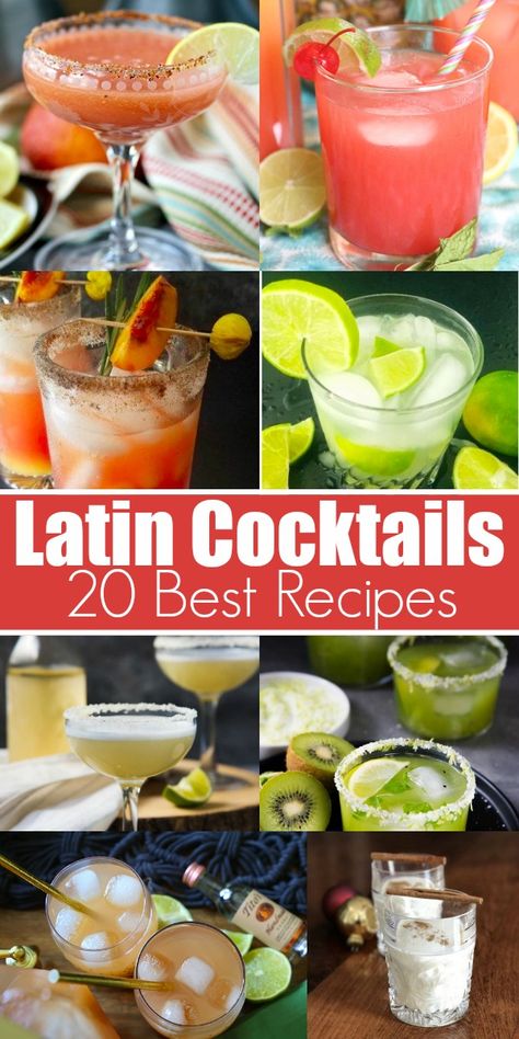 Latin Cocktails- recipes- inspired by every country in Latin America! Boozy, creamy, beer, rum punch- take your pick and start the fiesta! Latin Cocktails, Guava Cocktail Recipes, Original Margarita Recipe, Easy Crowd Meals, Homemade Pina Colada, Rum Punch Recipe, Rum Punch Recipes, American Cocktails, Adult Beverages Recipes