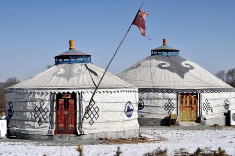 Mongolian Flag, Mongolian Tent, Mongolian Ger, Nature Architecture, Dome Tent, Inner Mongolia, China Travel, Four Corners, Mongolia