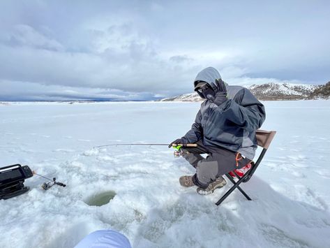 Ice Fishing in Colorado with Fish Winter Park Guides Shack Living, Grand Lake Colorado, Fishing Boots, Alaska Fishing, Fishing Backpack, Fishing Waders, Winter Fishing, Colorado Winter, Grand Lake