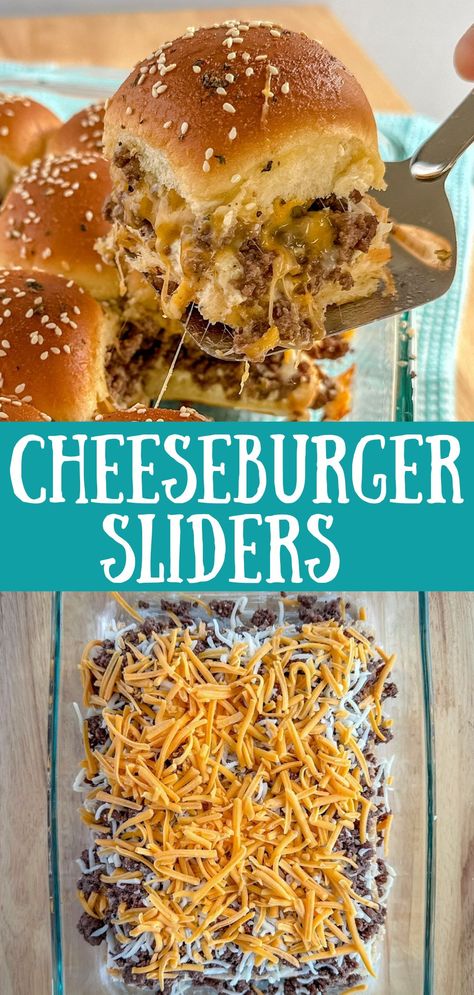 Oven Baked Cheeseburger Sliders Oven Sliders, Oven Turkey Recipes, Baked Cheeseburger, Sliders Recipes Hamburger, Oven Turkey, Ground Beef Sliders, Burger Sliders Recipes, Baked Hamburgers, Baked Burgers