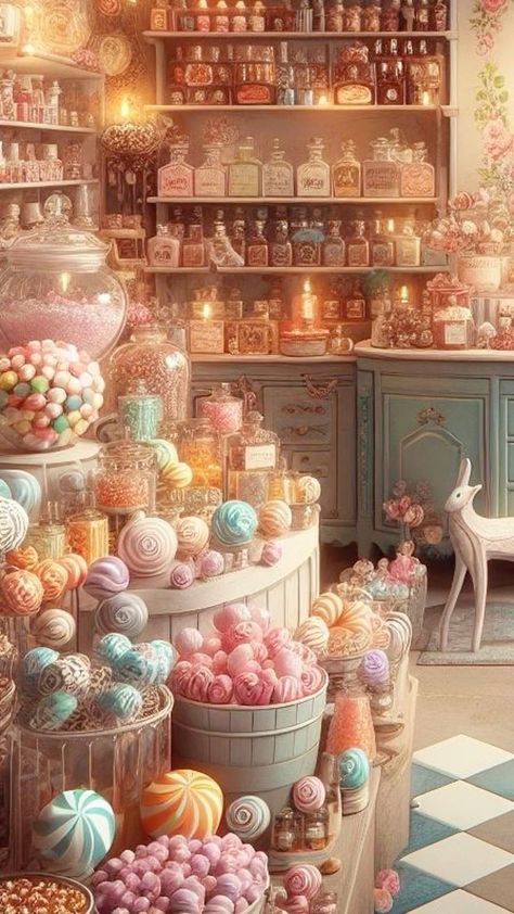 🕵🏻‍♀️ @ColleSemplice 📌 October 19, 2024 #️⃣ Immortalidee ✳️ YumCrunch Fantasy Candy Shop, Candy Land Aesthetic, Candy Store Aesthetic, Candy Shop Aesthetic, Christmas Candy Shop, Dear Stranger, Magic Cauldron, Pink Wallpaper Kawaii, Purple Cafe