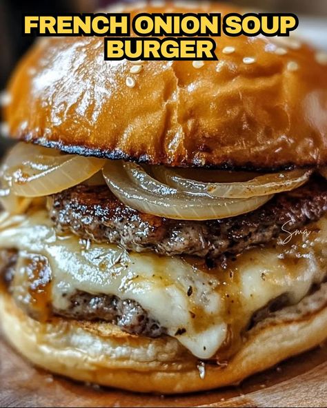 French Onion Soup Burger French Onion Burgers Recipes, Onion Soup Burgers, French Onion Soup Burgers, French Onion Turkey Burgers, French Onion Burger Recipes, French Onion Burger, French Onion Burgers, French Onion Soup Burger, French Onion Soup Burger Recipe