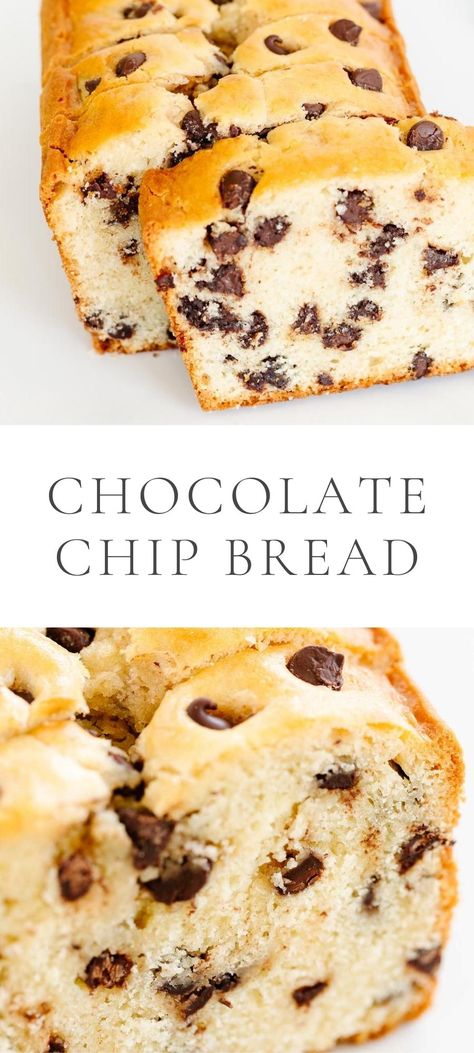 Chocolate Chip Breakfast Bread, Brownie Bread I Am Baker, Vegan Chocolate Chip Loaf, Chocolate Chip Muffin Bread, Choc Chip Loaf Cake, Yummy Bread Recipes Desserts, Baked Goods Recipes Breakfast, Bread Loaf Recipes Homemade, Easy Baking Recipes Bread