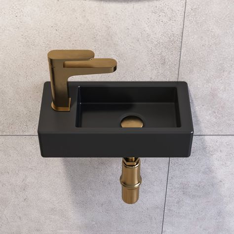 DeerValley Liberty 14.3" x 7" White Ceramic Rectangular Wall Mounted Bathroom Sink & Reviews | Wayfair Cramped Bathroom, Black Bathroom Sink, Rectangular Vessel Sink, Bathroom Design Styles, Ceramic Bathroom Sink, Brush Teeth, Wall Mount Sink, Small Sink, Advanced Ceramics