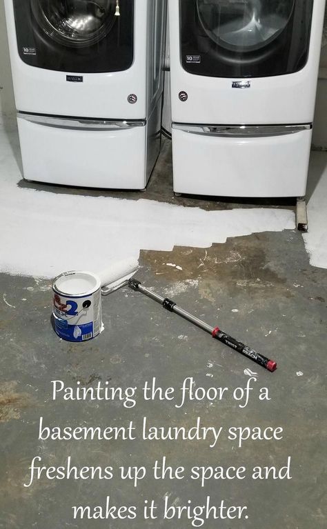 Wet Basement Floor Ideas, Diy Basement Floor, Basement Freezer, Basement Laundry Room Makeover, Rambler House, Painting Basement Floors, Basement Floors, Basement Decoration, Ohio House