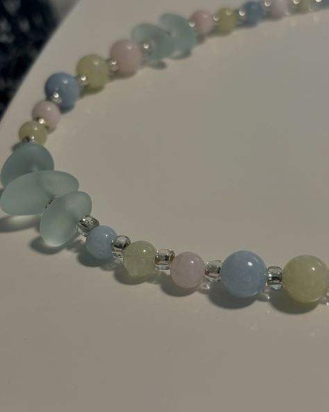 Colorful Quartz Necklace with Pink, Blue and Green Quartz Beads and Matte Blue Glass, Soft Pastel Colored Gemstone Necklace, Dainty Necklace🩷🩵💚 ✨Link in bio ✨Price of the necklace: 27 cad #beads #beadedjewelry #beadnecklace #gemstonejewelry #gemstones #quartz #danityjewelry #handmadejewelry #handmade #style #beautiful #necklace #smallbusiness Blue Faceted Beads Crystal Necklaces, Blue Glass Necklaces With Spacer Beads, Light Blue Polished Beads Necklace, Blue Polished Glass Beaded Necklace, Blue Faceted Glass Beads, Green Quartz, Quartz Necklace, Dainty Necklace, Soft Pastel