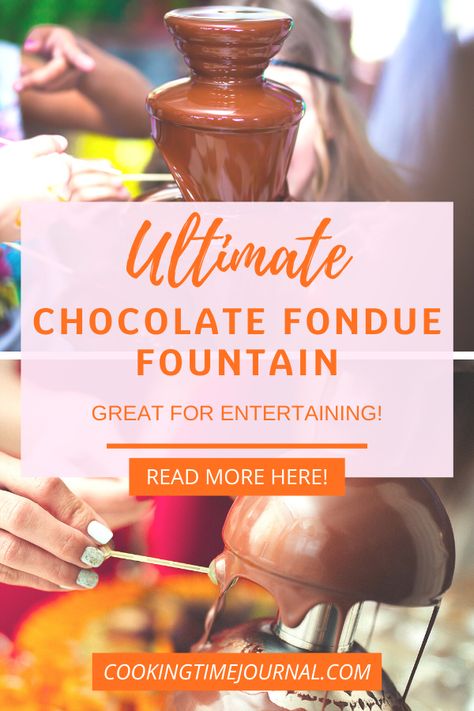 Do you love chocolate fondue? If so, these are the ultimate chocolate fondue fountains to take sweet treats to the next level! Perfect for entertaining guests, these incredible kitchen accessories are sure to get the party started! #chocolatefondue #bestchocolatefondue #ultimatechocolatefondue Milk Chocolate Fondue, Easy Chocolate Fondue Recipe, Fondue Dippers, Chocolate Fondue Fountain, Chocolate Fondue Recipe, Fondue Fountain, Fondue Recipes, Love Chocolate, Easy Chocolate