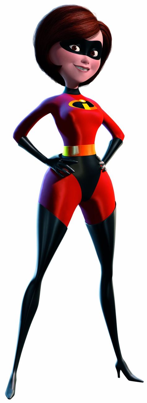 The Incredibles.  Helen Parr aka Mrs Incredible aka ElastiGirl - you go girl!! Incredibles Costume, The Incredibles 2004, Mrs Incredible, Super Mum, Images Disney, Short Brown Hair, Film D'animation, Animation Studio, Three Kids