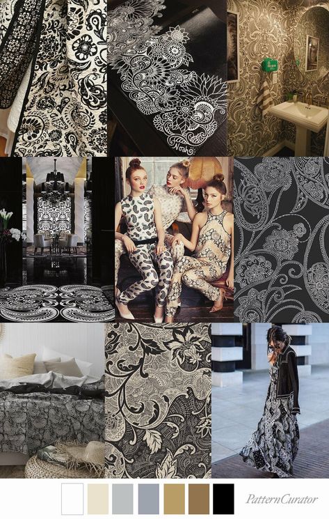 Pattern Curator, Fashion Trend Forecast, Print Design Art, Color Trends Fashion, Japanese Flowers, Mood Board Fashion, Print Trends, Paisley Design, Lino Print