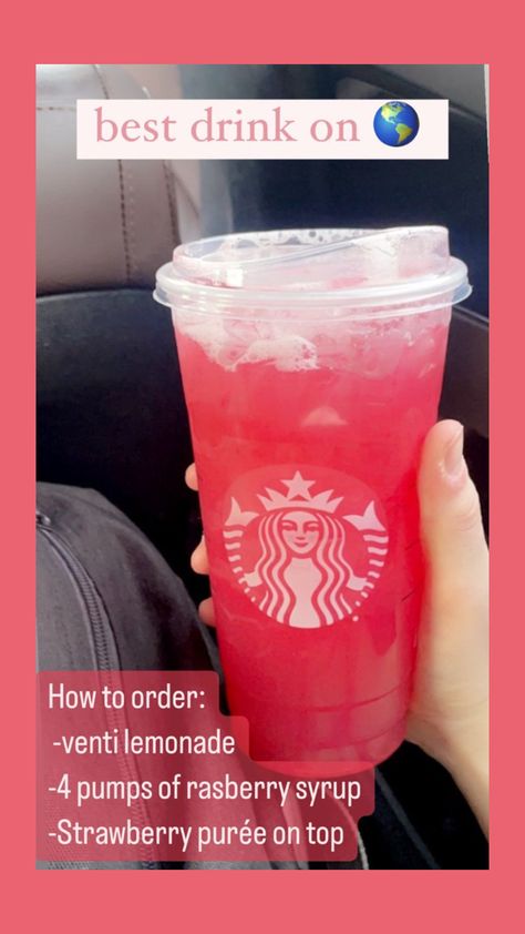 IM ABT TO GET THIS DRINK YALL Starbucks Copycat Recipes Drinks, Strawberry Purée, Starbucks Ideas, Starbucks Drink Menu, Starbucks Hacks, Friend Wallpaper, Starbucks Secret Menu Recipes, Beverage Ideas, Fun Drink Recipe