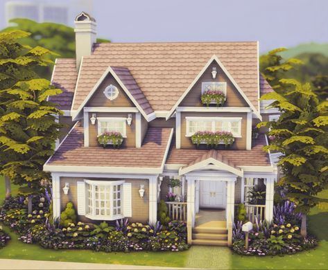 Sims 4 Front Yard, Sims4 Inspiration, Cozy Family Home, Sims 4 Challenges, Sims Builds, Sims 4 House Plans, Sims 4 House Building, Sims Ideas, Sims 4 House Design