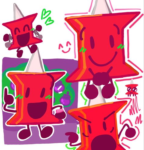 Pin Bfb Fanart, Pin Bfdi Fanart, Bfdi Oc Ideas, Announcer Bfdi, Bfdi Headcannons, Bfdi Gijinka, Six Bfb, Bfdi Poster, Pin Bfb