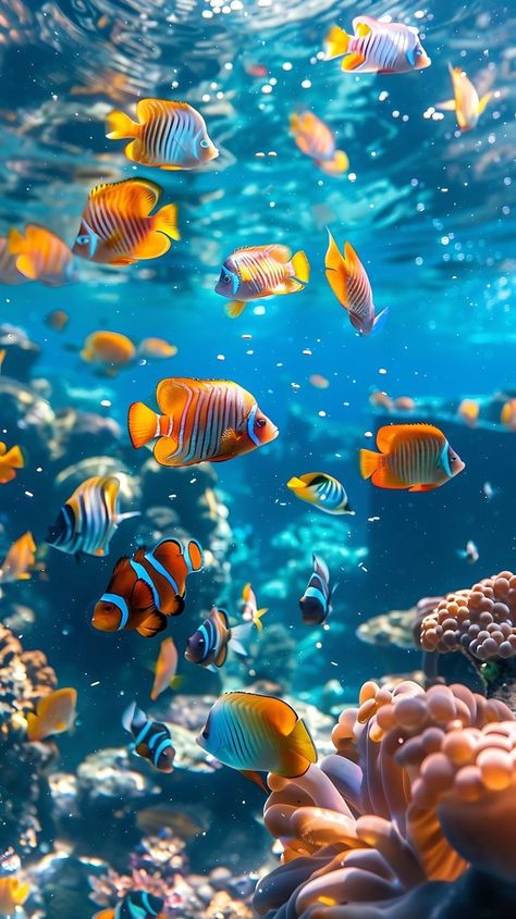 Aquarium Wallpaper, Wallpapers Home Screen, Sea Life Wallpaper, Beautiful Tropical Fish, Turtle Images, Hanuman Hd Wallpaper, Reef Fish, Underwater Theme, Underwater Scene