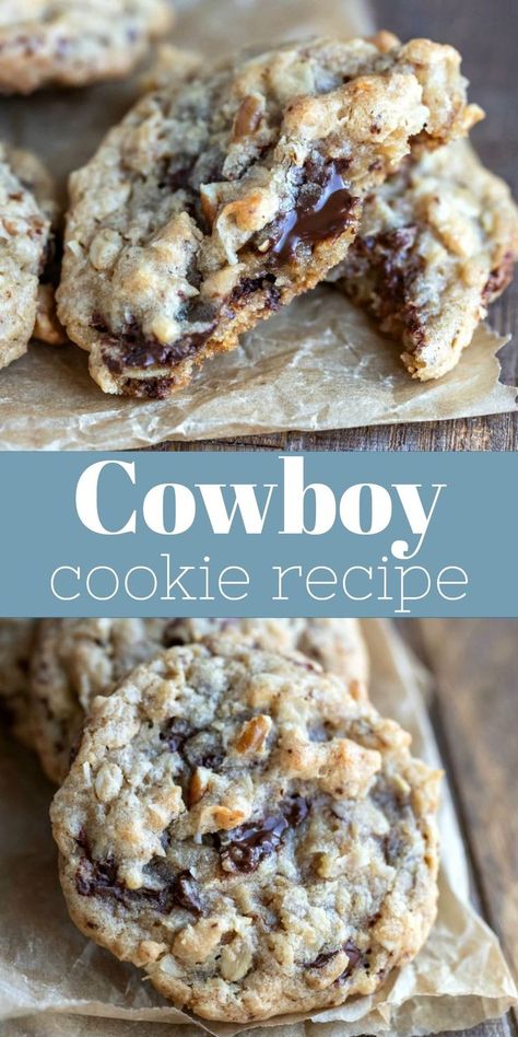 Cowboy Cookie, Cowboy Cookie Recipe, Cowboy Cookies, Cookie Recipes Unique, Baking Chocolate, Oatmeal Cookies Chewy, Cake Mix Cookie Recipes, Low Carb Cookies, Chocolate Cookie Recipes