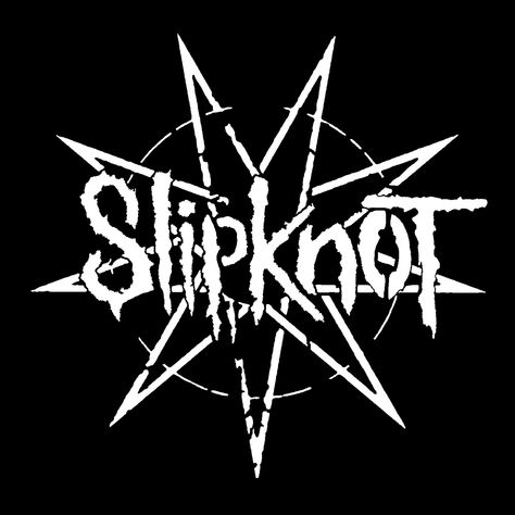 Slipknot Poster Black And White, 80s Band Logos, Logo Band Metal, Band Logos Ideas, Slipknot Black And White, Slipknot Nonagram, Slipknot Symbol, Slipknot Patch, Band Logo Ideas