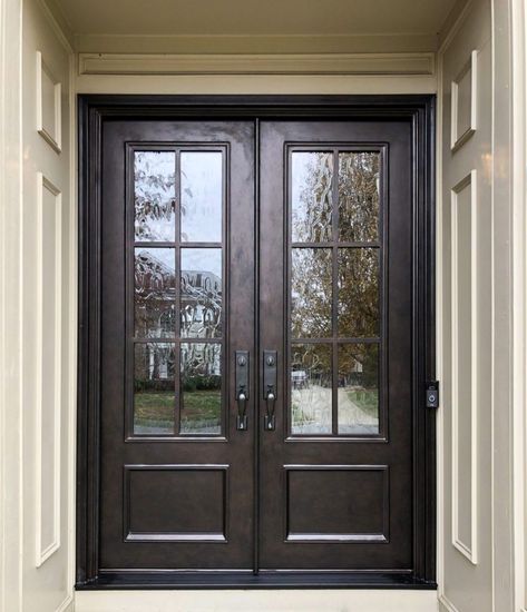 PS-2771 | Double Iron Doors | Clark Hall Doors Double Doors Exterior, Custom Front Doors, French Doors Exterior, Double Entry Doors, Front Entry Doors, Front Door Design, Living Room Remodel, Unique Doors, Iron Doors