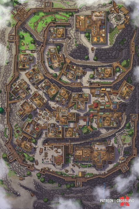 Fantasy City Map, Fantasy Map Making, Village Map, Dnd World Map, Building Map, Fantasy Town, Fantasy World Map, Dungeon Master's Guide, Tabletop Rpg Maps