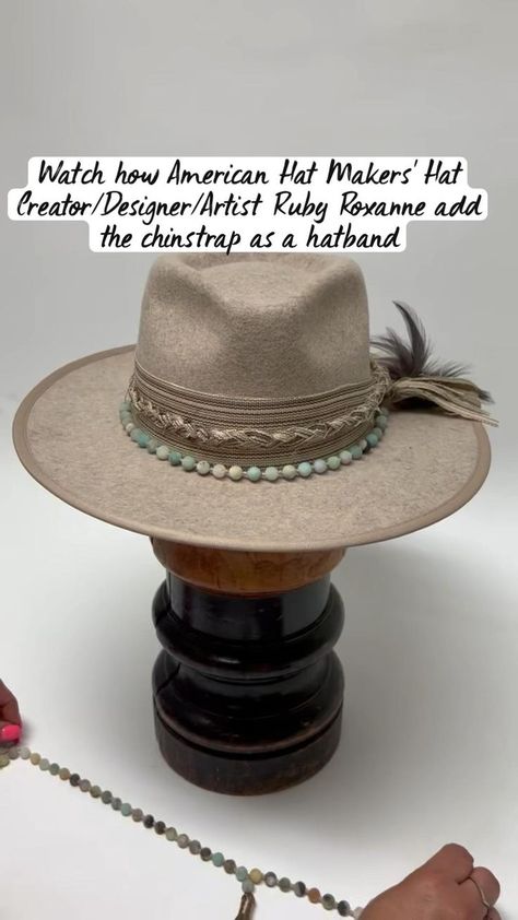 Charlie 1 Horse Mexico Shore Hat, Cowboy Hat Makeover, How To Make Custom Cowboy Hats, Embellished Fedora Hat, How To Layer Hat Bands, Diy Embellished Cowboy Hat, Wool Hat Burning, Diy Hat Decoration, Hat Upcycle Ideas