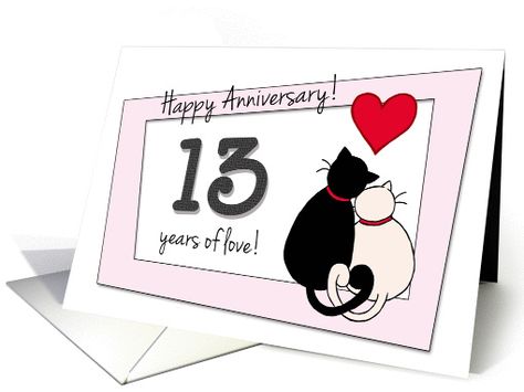 Happy 13th Wedding Anniversary - Two cats in love (1417020) Two Cats In Love, 42nd Wedding Anniversary, 37th Wedding Anniversary, 49th Wedding Anniversary, Card Quotes, Cats In Love, 13th Anniversary, Tim Cook, Wedding Anniversary Photos