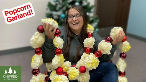 Fake Popcorn Garland, Popcorn Garland Diy, Popcorn And Cranberry Garland, Fake Candy Decorations Diy, Fake Popcorn, Faux Popcorn, Cranberry Garland, Christmas Diy's, Popcorn Decorations