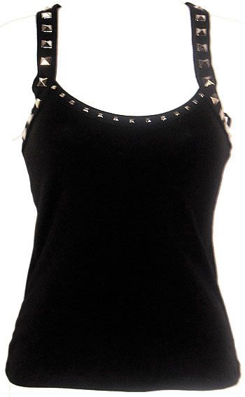 Black Criss Cross Stud tank top #goth #punk #deathrock #industrial New Rock, Goth Punk, Swaggy Outfits, Baggy Pants, Goth Outfits, 2000s Fashion, Looks Style, Dream Clothes, Look Cool