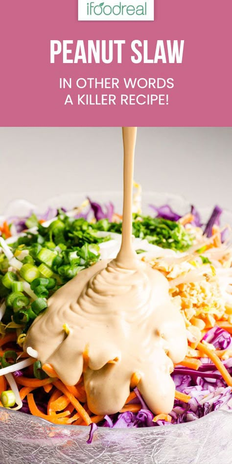 Purple Cabbage Peanut Sauce, Coleslaw With Peanut Sauce, Coleslaw With Peanuts Recipe, Thai Cabbage Slaw, Cabbage Peanut Sauce, Cabbage With Peanut Sauce, Thai Coleslaw Recipe, Cabbage Salad With Peanut Dressing, Red Coleslaw Recipe